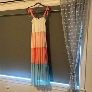 BeBop Cream and Coral Dress